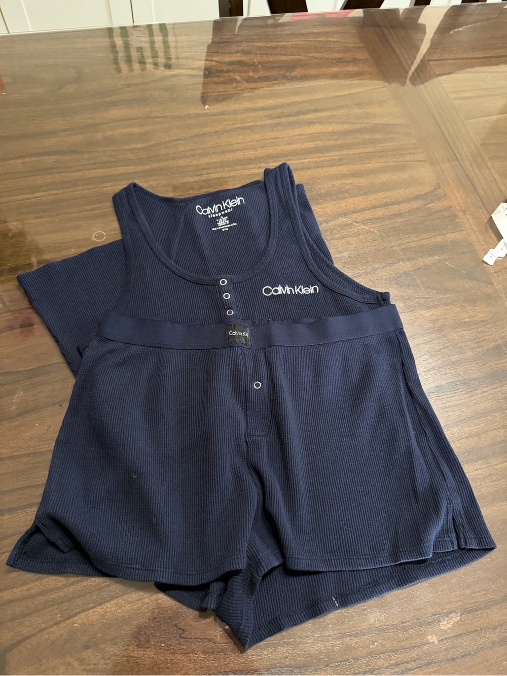 Calvin Klein Kids Navy Ribbed Tank and Shorts Set